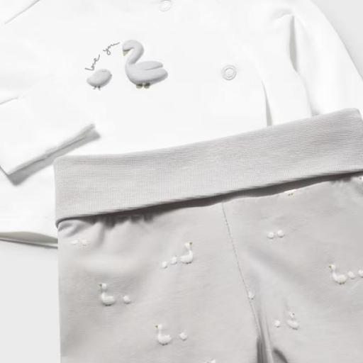 Conjunto polaina camiseta gorro patitos recién nacido [2]