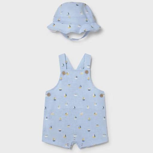 Peto corto estampado con gorro recién nacido