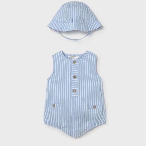 Pelele corto y gorro rayas estampado [1]