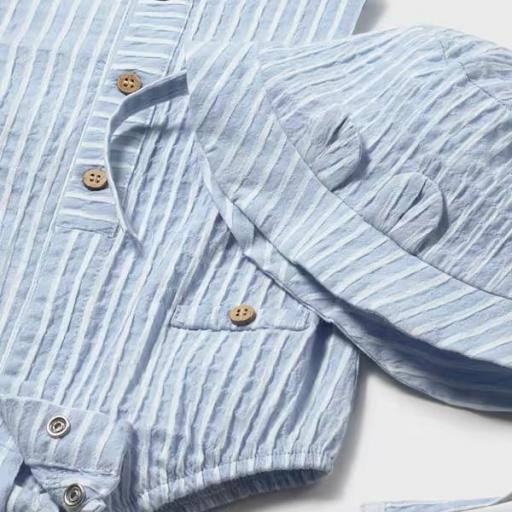 Pelele corto y gorro rayas estampado [2]