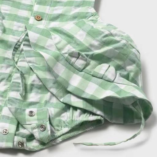 Pelele corto y gorro estampado vichy manzana [2]