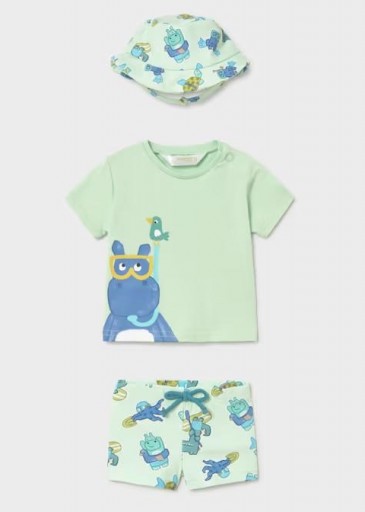 Conjunto baño gorro protección solar recién nacido [0]