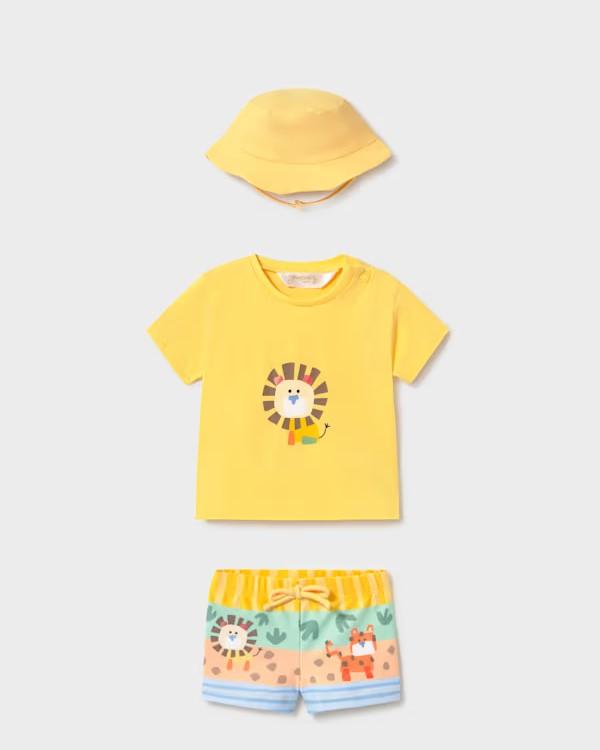 Conjunto baño gorro protección solar recién nacido