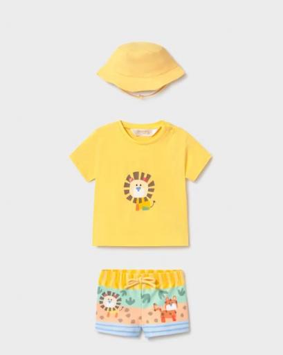 Conjunto baño gorro protección solar recién nacido