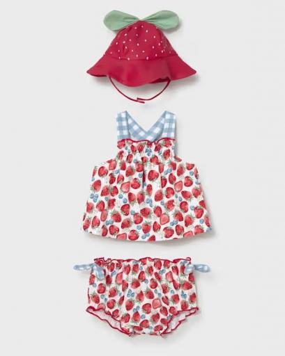 Conjunto baño gorro protección solar recién nacida [1]