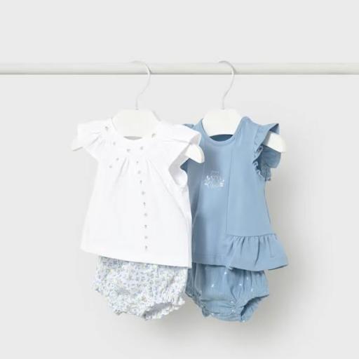 Conjunto 4 piezas pantalón corto estampado recién nacida  [0]