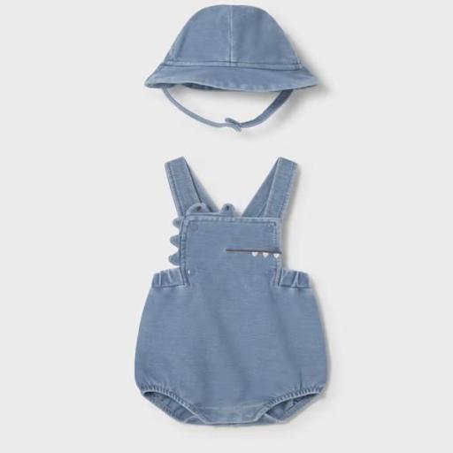 Peto corto con gorro tejano recién nacido [0]