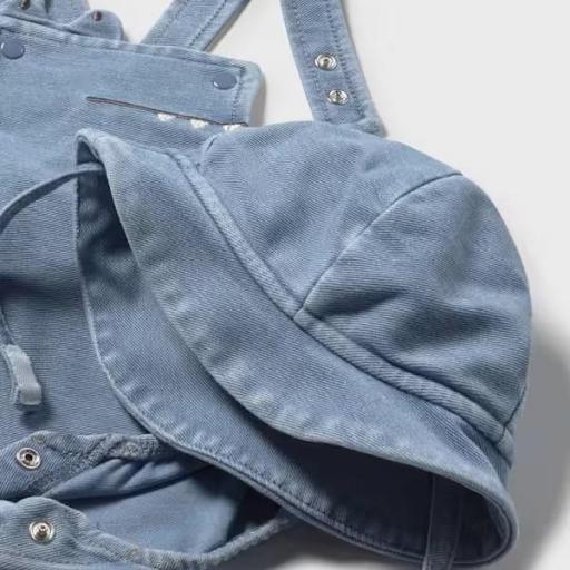 Peto corto con gorro tejano recién nacido [2]