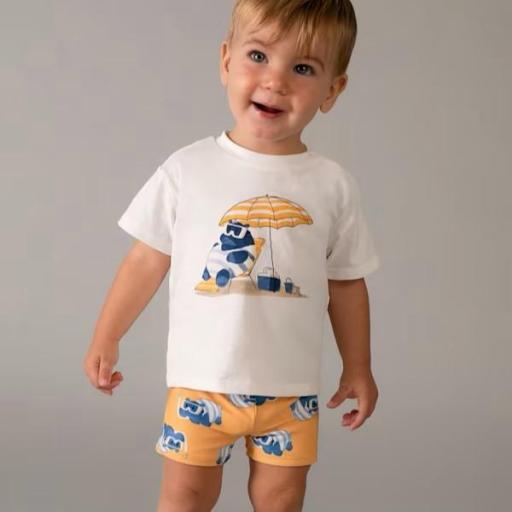 Conjunto camiseta y bañador protección solar bebé niño [0]
