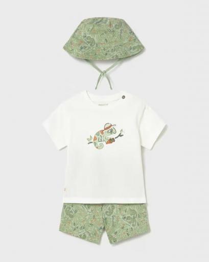 Conjunto camiseta bermuda y gorro para bebé [0]