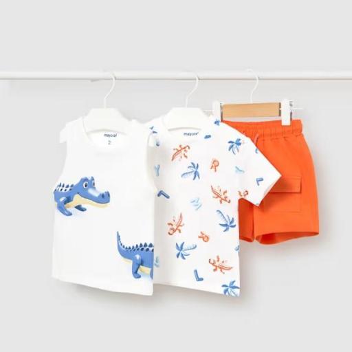 Conjunto 3p algodón estampado bebé niño