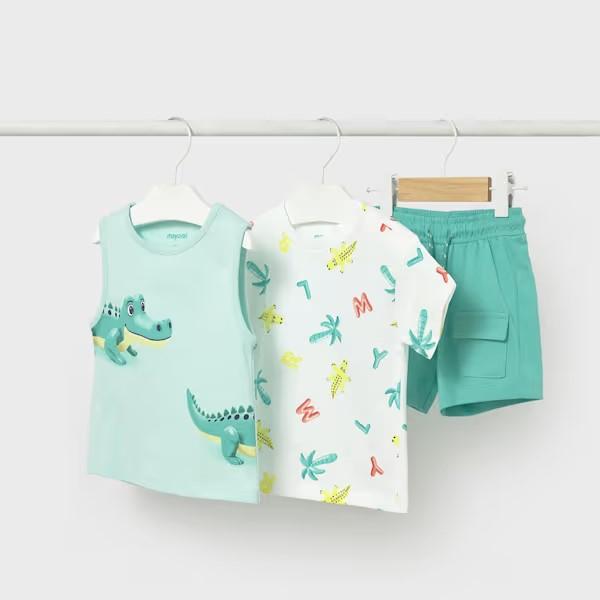 Conjunto 3p algodón estampado bebé niño