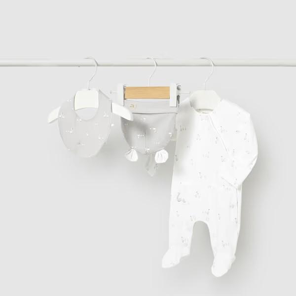 Set regalo pijama largo 3p gorro patitos recién nacido