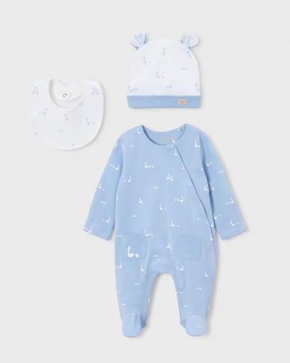 Set regalo pijama largo 3p gorro patitos recién nacido [0]