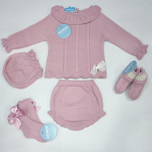 Conjunto ranitas cuello punto  recién nacida Juliana  [1]