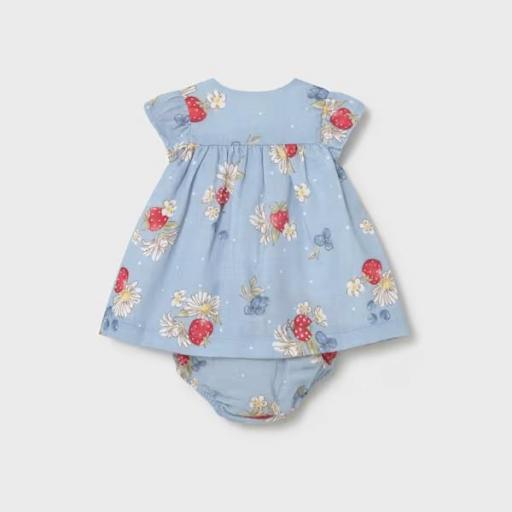 Vestido estampado gasa con braga recién nacida  [1]