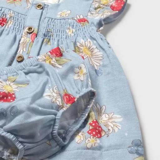 Vestido estampado gasa con braga recién nacida  [2]