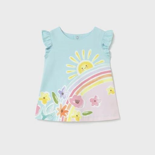 Vestido estampado punto de algodón recién nacida