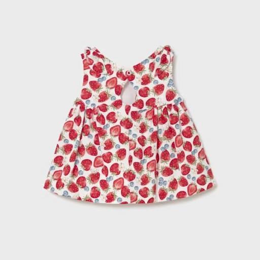 Vestido estampado fresas recién nacida  [1]