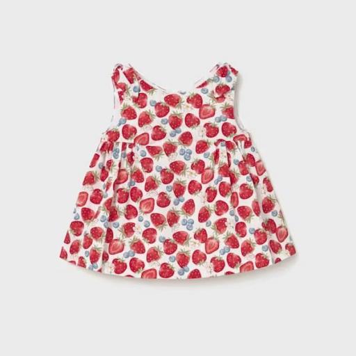Vestido estampado fresas recién nacida  [0]