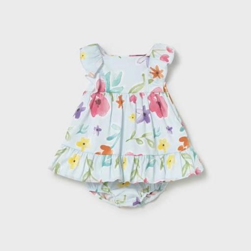 Vestido estampado con braga recién nacida 
