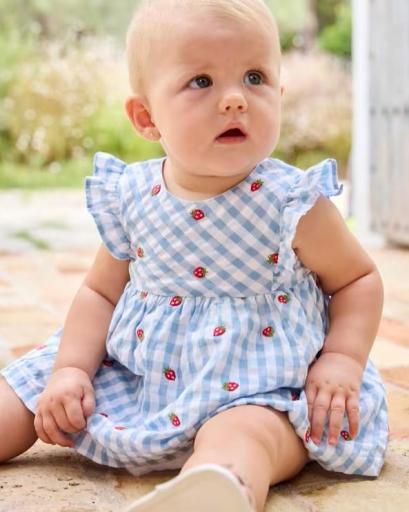 Vestido estampado con braga recién nacida 