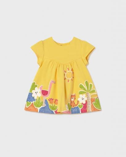 Vestido estampado punto de algodón recién nacida