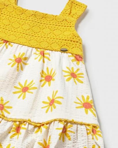 Vestido  combinado guipur y estampado [2]