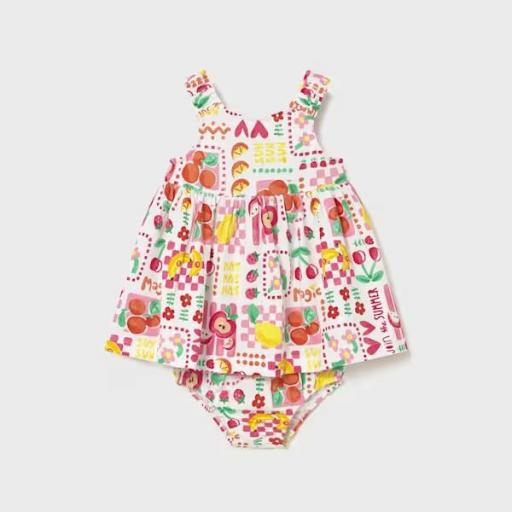 Vestido estampado con braquita bebè