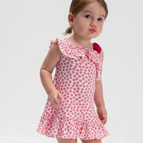 Vestido punto bambula estampado para bebé