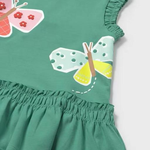Vestido serigrafía mariposas y volante bebé [2]