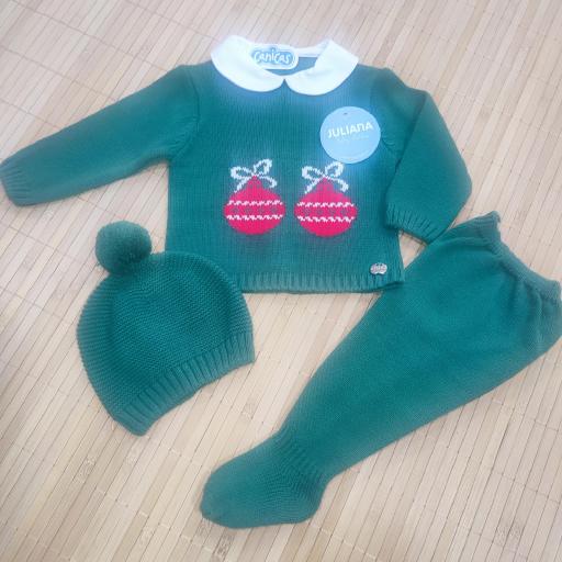 Conjunto 3p invierno con bolas Navidad