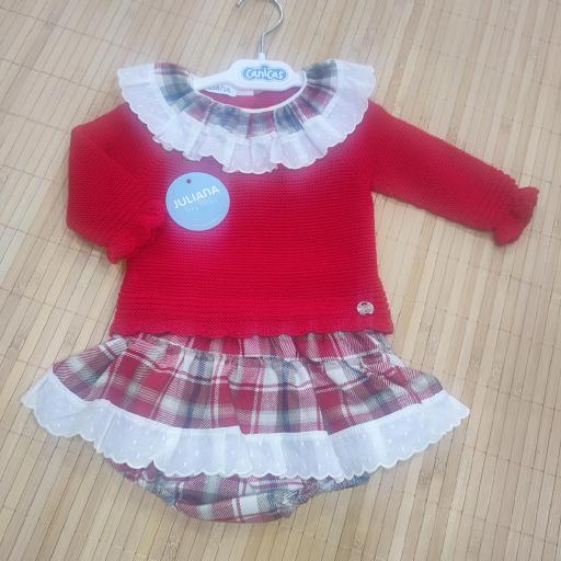 Conjunto Juliana jersey y falda a cuadros