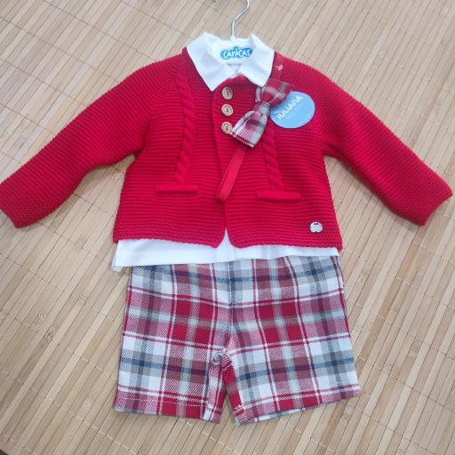 Conjunto chaqueta roja bebé niño Juliana [0]