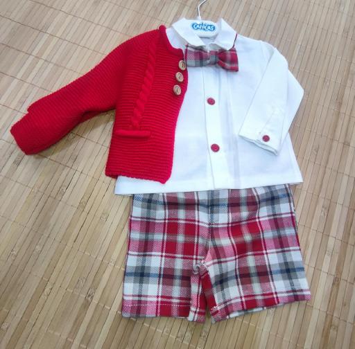 Conjunto chaqueta roja bebé niño Juliana [2]