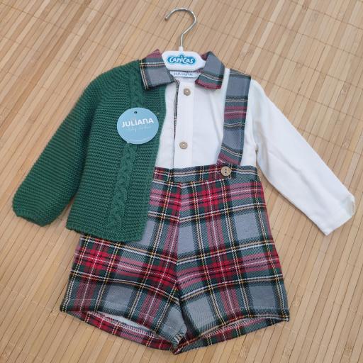 Conjunto peto tirantes cuadros camisa y rebeca [2]