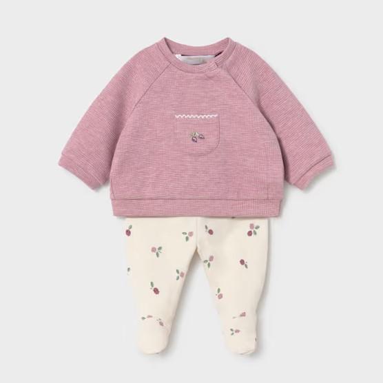Conjunto polaina y sudadera recién nacida