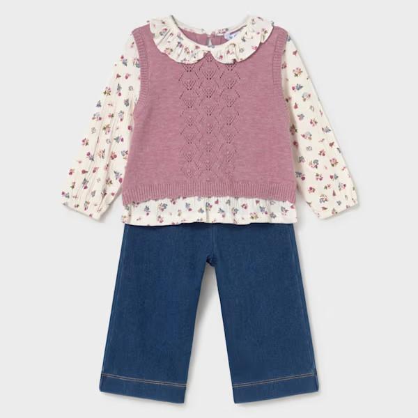 Conjunto pantalón y blusa chaleco unido
