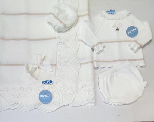 Conjunto 3p unisex bragas punto rombos bicolor Juliana  [1]