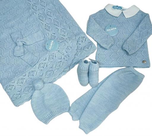 Conjunto pantalón largo punto jersey rombos Juliana