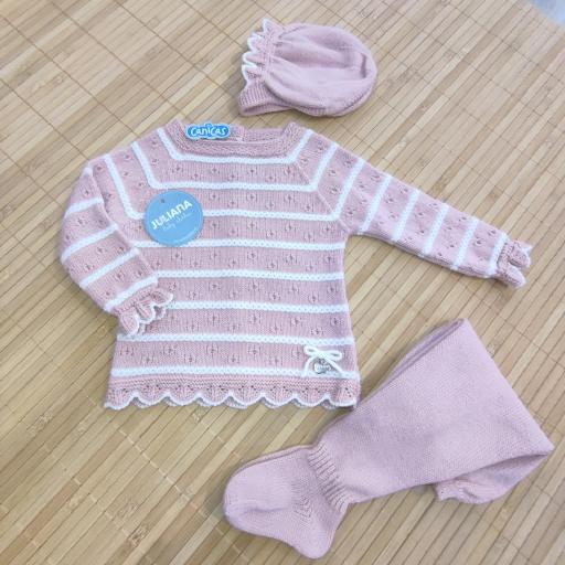 Conjunto polainas 3p Juliana rayas bicolor [1]