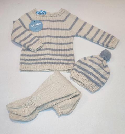 Conjunto polainas 3p punto rayas  Juliana [1]