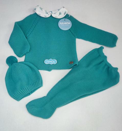 Conjunto polainas 3p punto bicolor Juliana