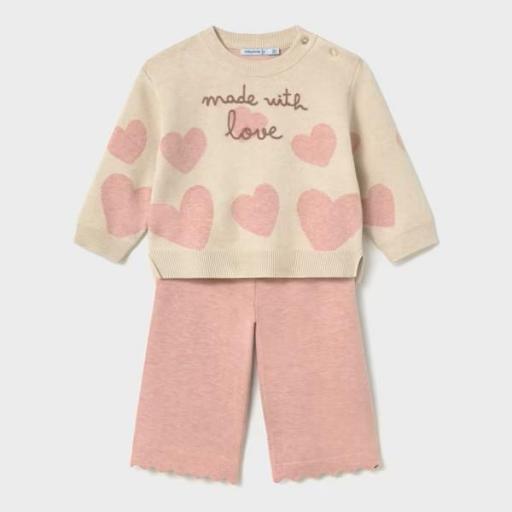 Conjunto pantalón y jersey tricot corazones [0]