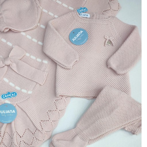 Conjunto polainas 3p punto recién nacida Juliana  [1]