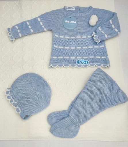 Conjunto polainas 3p punto bicolor Juliana 