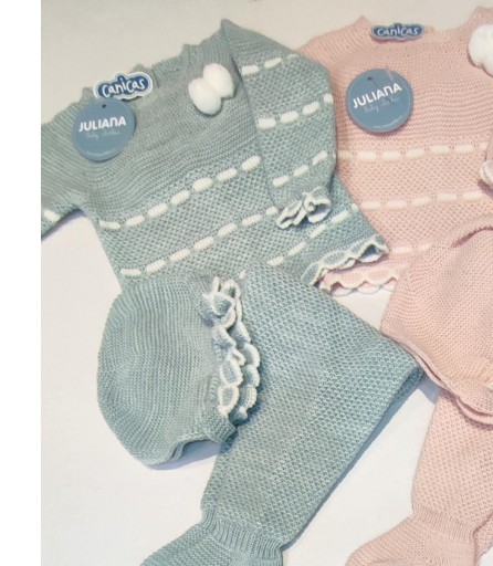 Conjunto polainas 3p punto bicolor Juliana 