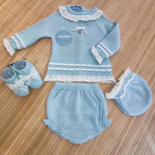 Conjunto ranitas unisex punto recién nacido Juliana  [3]