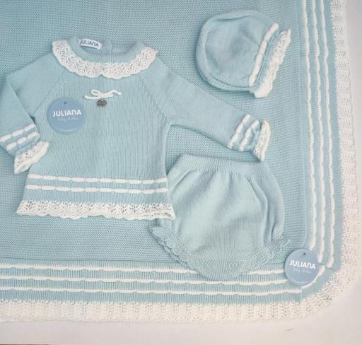 Conjunto ranitas unisex punto recién nacido Juliana 