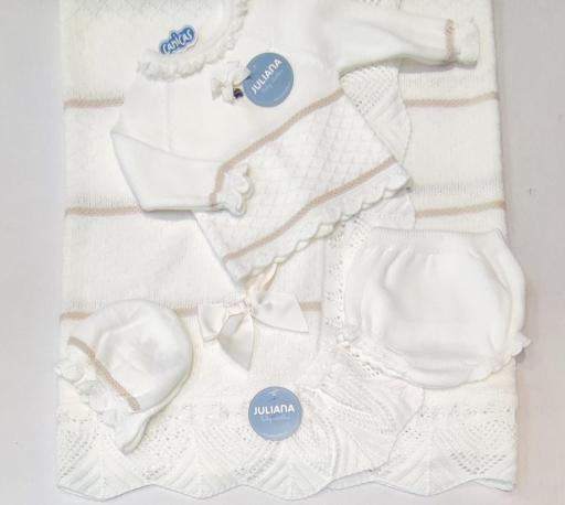 Conjunto 3p unisex bragas punto rombos bicolor Juliana 